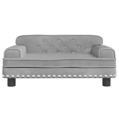 Cama Para Perros De Terciopelo Gris Claro 70x45x30 Cm / Vetonek_3