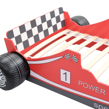 Cama Con Forma De Coche De Carreras Para Niños 90x200 Cm Roja / Vetonek_1