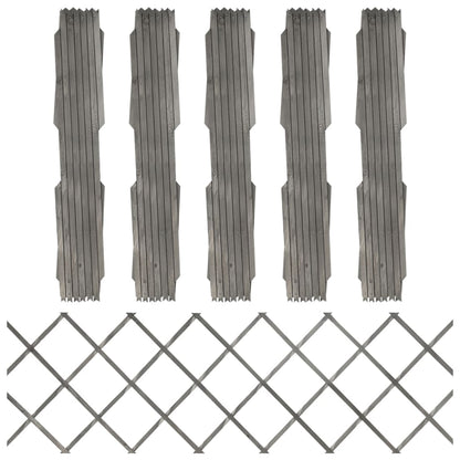 Vallas Enrejado 5 Uds Madera Maciza De Abeto Gris 180x60 Cm / Vetonek_2