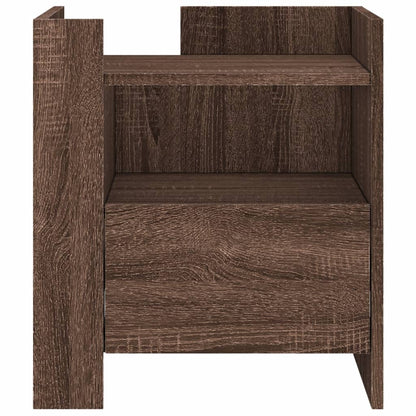 Mesita De Noche Madera De Ingeniería Roble Marrón 45x50x50 Cm_2