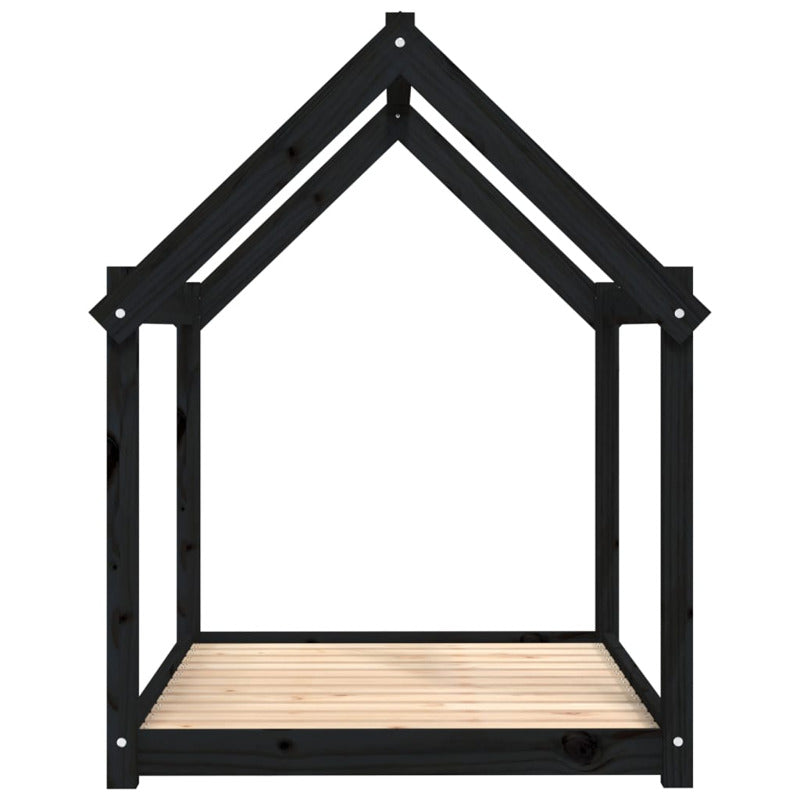 Vidaxl Cama Para Perros Madera Maciza De Pino Negro 111x80x100 Cm_5