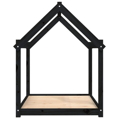 Vidaxl Cama Para Perros Madera Maciza De Pino Negro 111x80x100 Cm_5