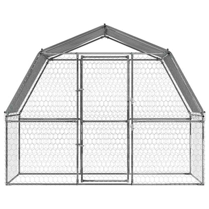 Vidaxl Jaula Para Perros Con Techo Y Puerta Acero Galvanizado Plateado_3