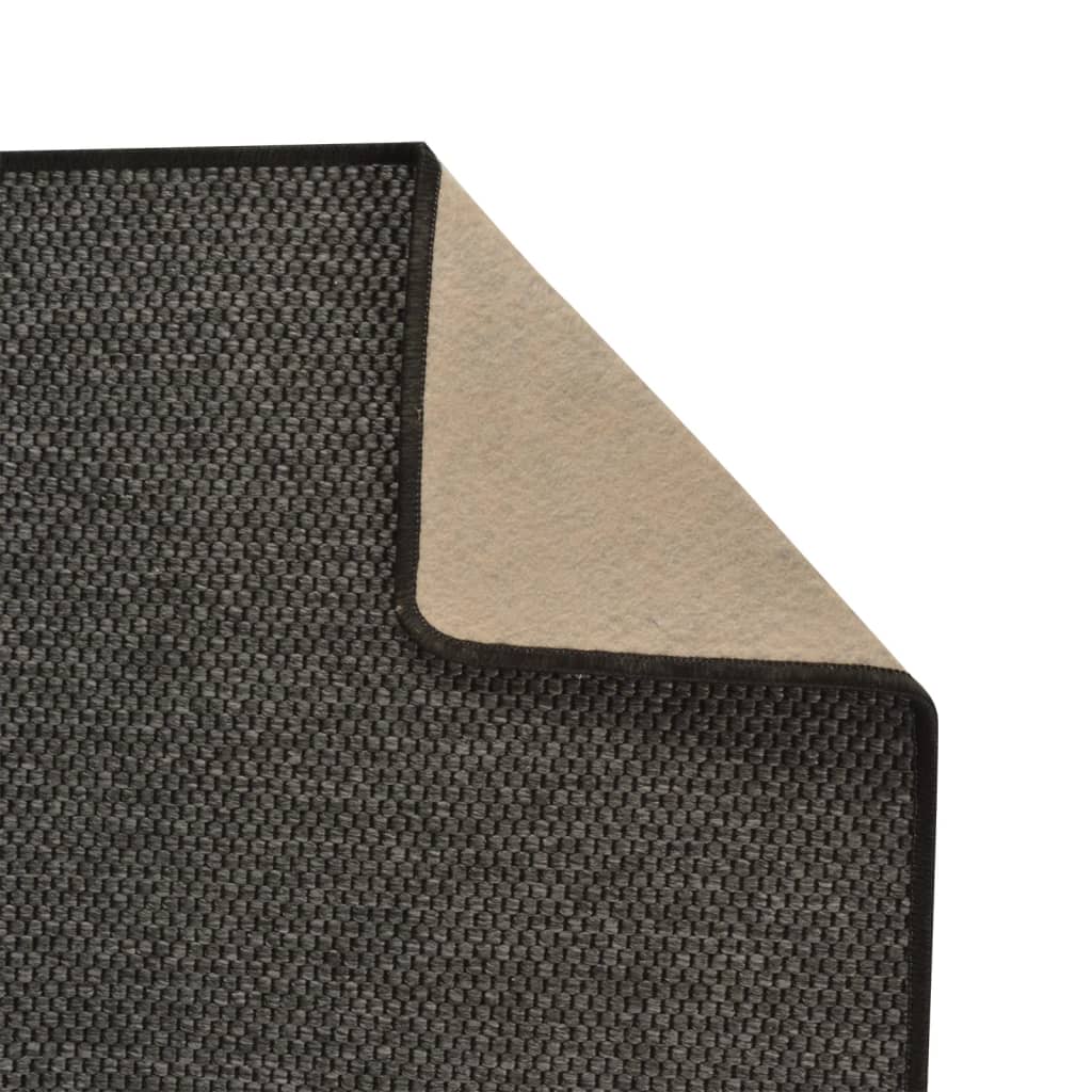 Alfombra De Pasillo Con Aspecto Sisal Gris Antracita 50x250 Cm / Vetonek_5