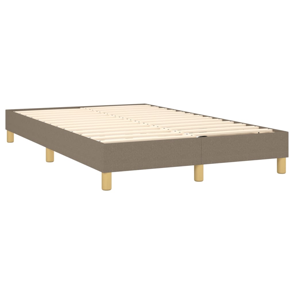 Cama Box Spring Con Colchón Y Led Tela Gris Taupe 120x200 Cm / Vetonek_5