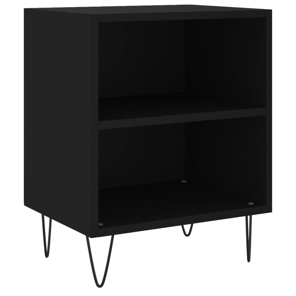 Mesitas De Noche 2 Uds Madera De Ingeniería Negro 40x30x50 Cm_2