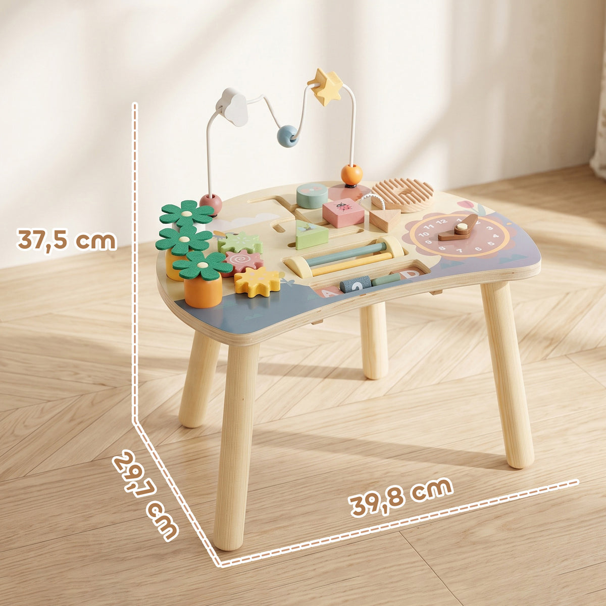 Aiyaplay Mesa De Actividades Para Bebé 1-3 Años 6 En 1 De Madera Montessori_2