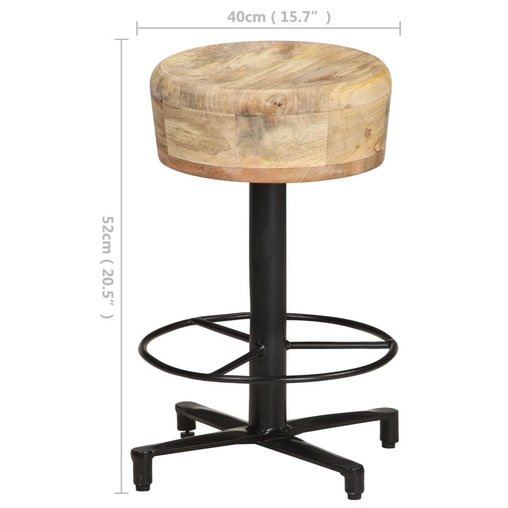 Taburetes De Cocina 2 Unidades Madera Maciza De Mango 52 Cm_5
