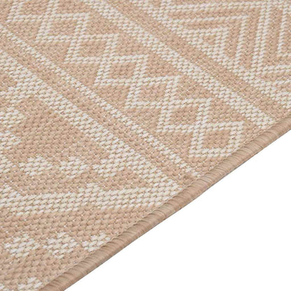 Alfombra De Exterior De Tejido Plano Rayas Marrones 100x200 Cm_3