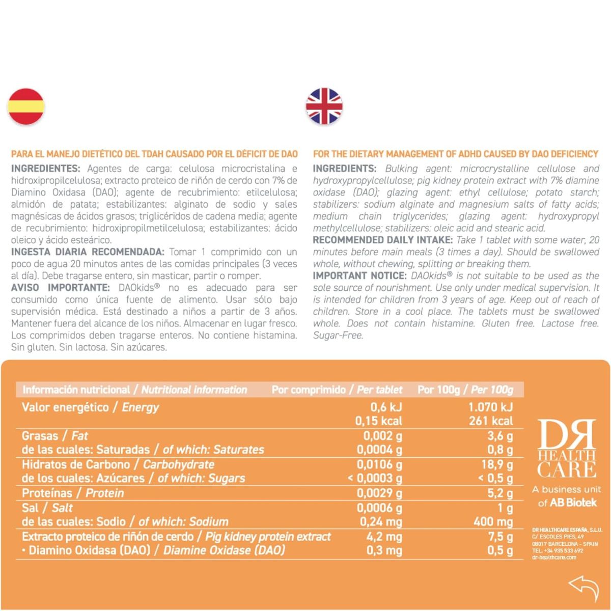 DAOkids® 60 comprimidos gastrorresistentes