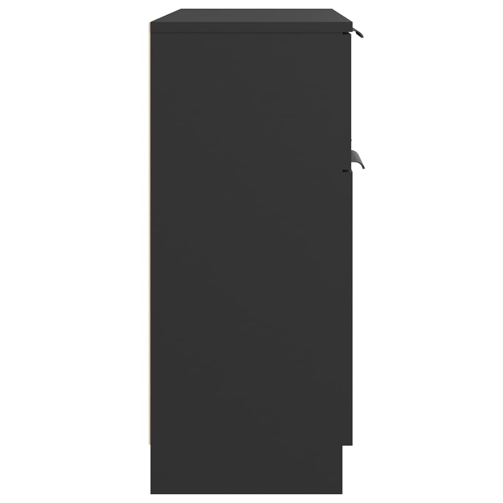 Aparador De Madera Contrachapada Negro 60x30x70 Cm / Vetonek_5