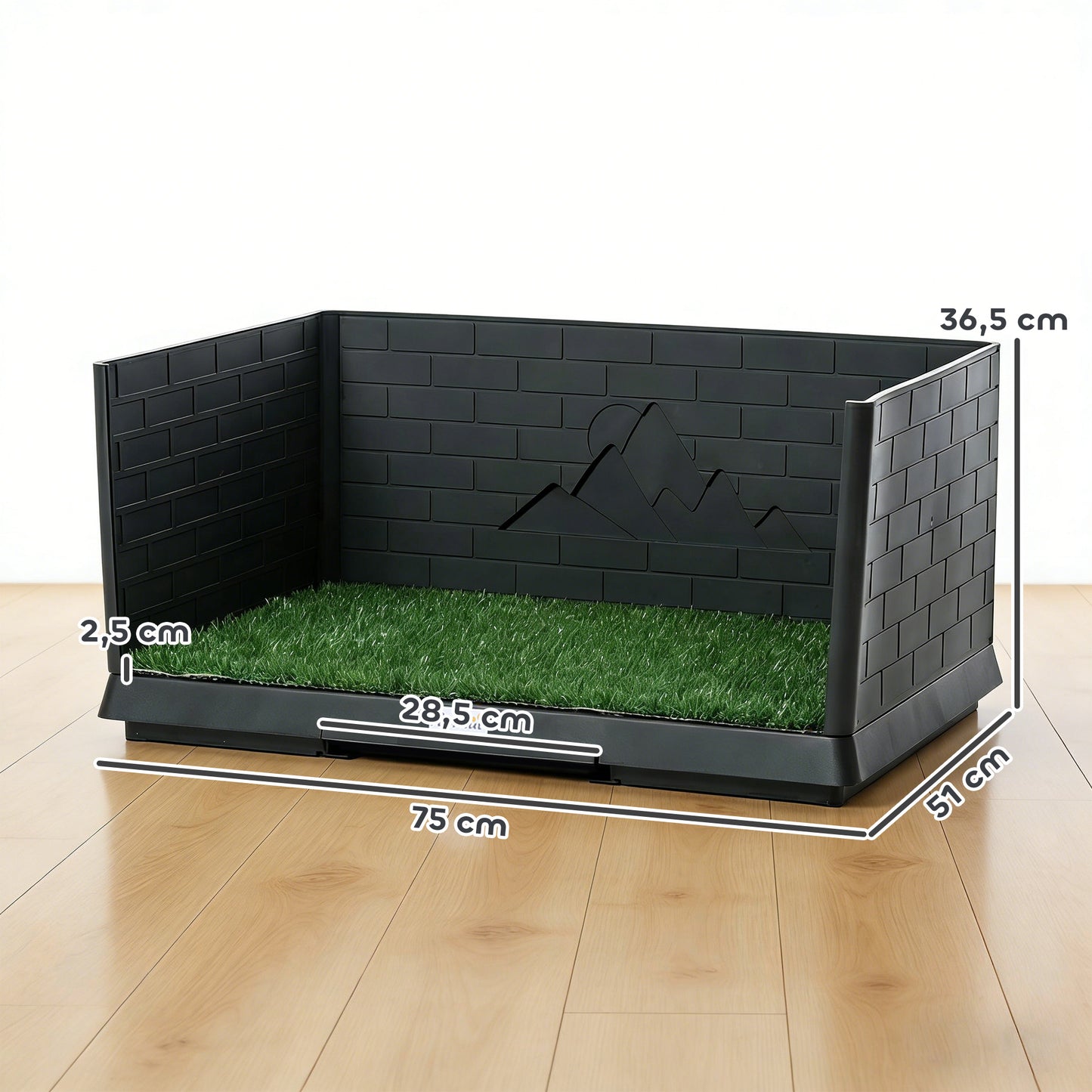 Pawhut Inodoro Para Perros Con Césped Artificial Y Paredes Altas 75x51x36,5 Cm_2