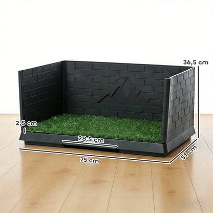 Pawhut Inodoro Para Perros Con Césped Artificial Y Paredes Altas 75x51x36,5 Cm_2