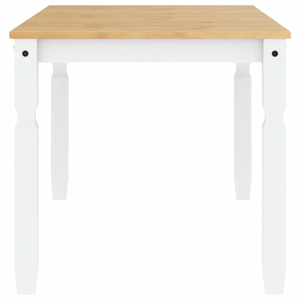 Mesa De Comedor Corona Madera Maciza Pino Blanco 160x80x75 Cm_3