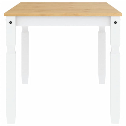 Mesa De Comedor Corona Madera Maciza Pino Blanco 160x80x75 Cm_3