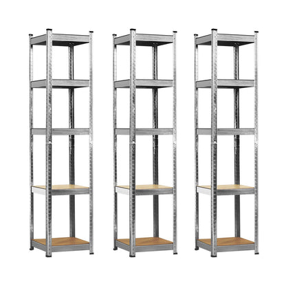 Pack 3 Estanterías Modulares Con 5 Baldas Ajustables 180x40x40cm 7house_0