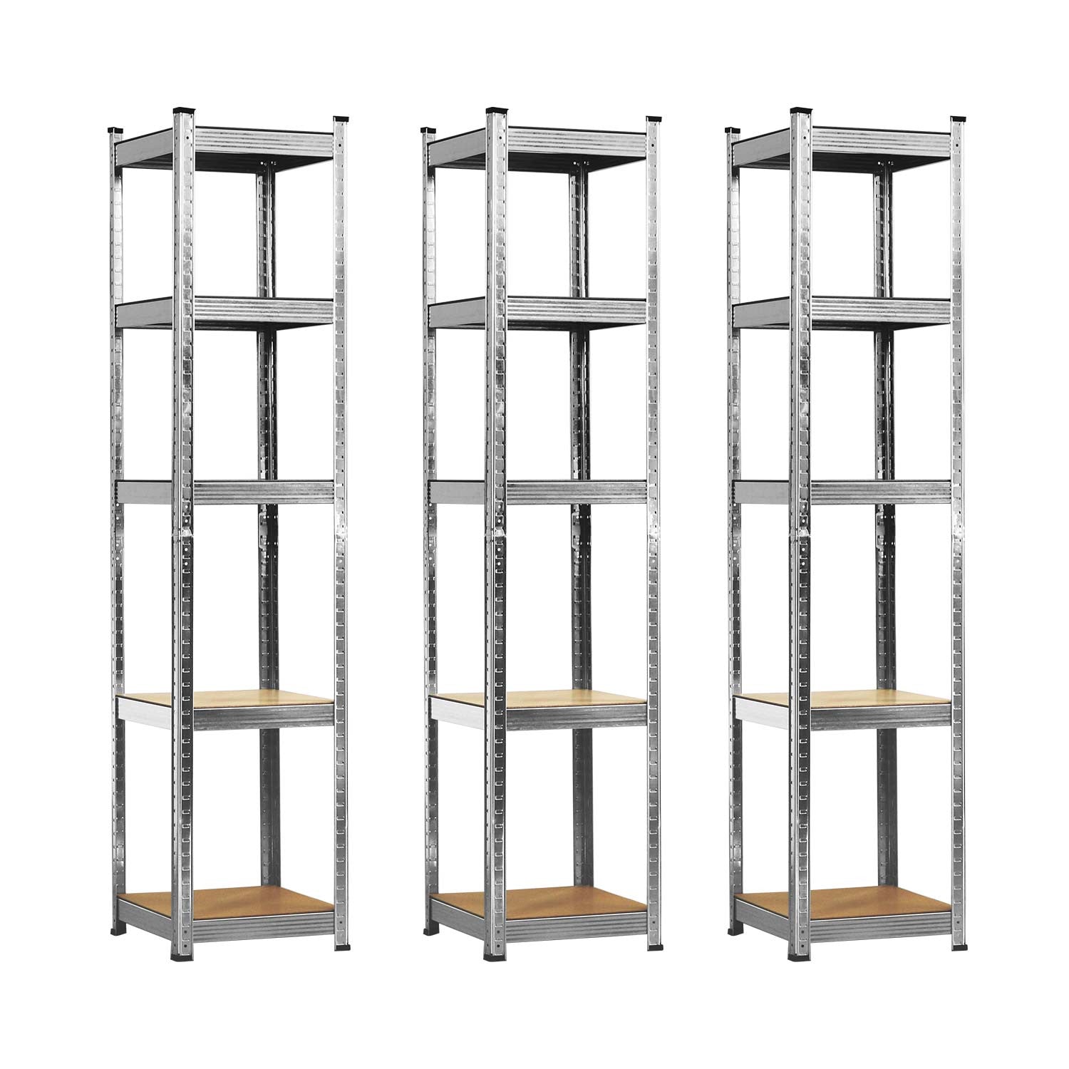 Pack 3 Estanterías Modulares Con 5 Baldas Ajustables 180x40x40cm 175kg O91_0