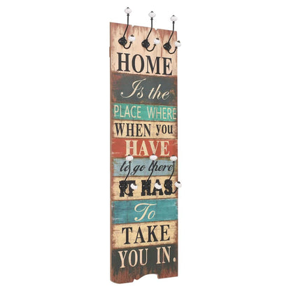 Perchero De Pared Home Is Con 6 Ganchos 120x40 Cm_0