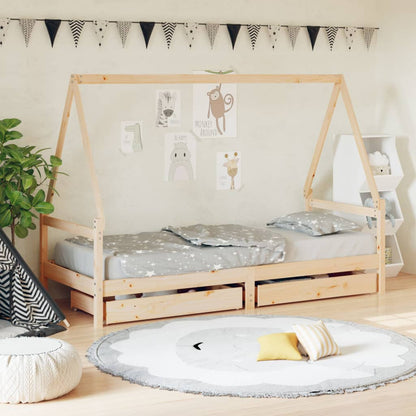 Vidaxl Estructura De Cama Para Niños Con Cajones Madera Pino 90x200 Cm_1