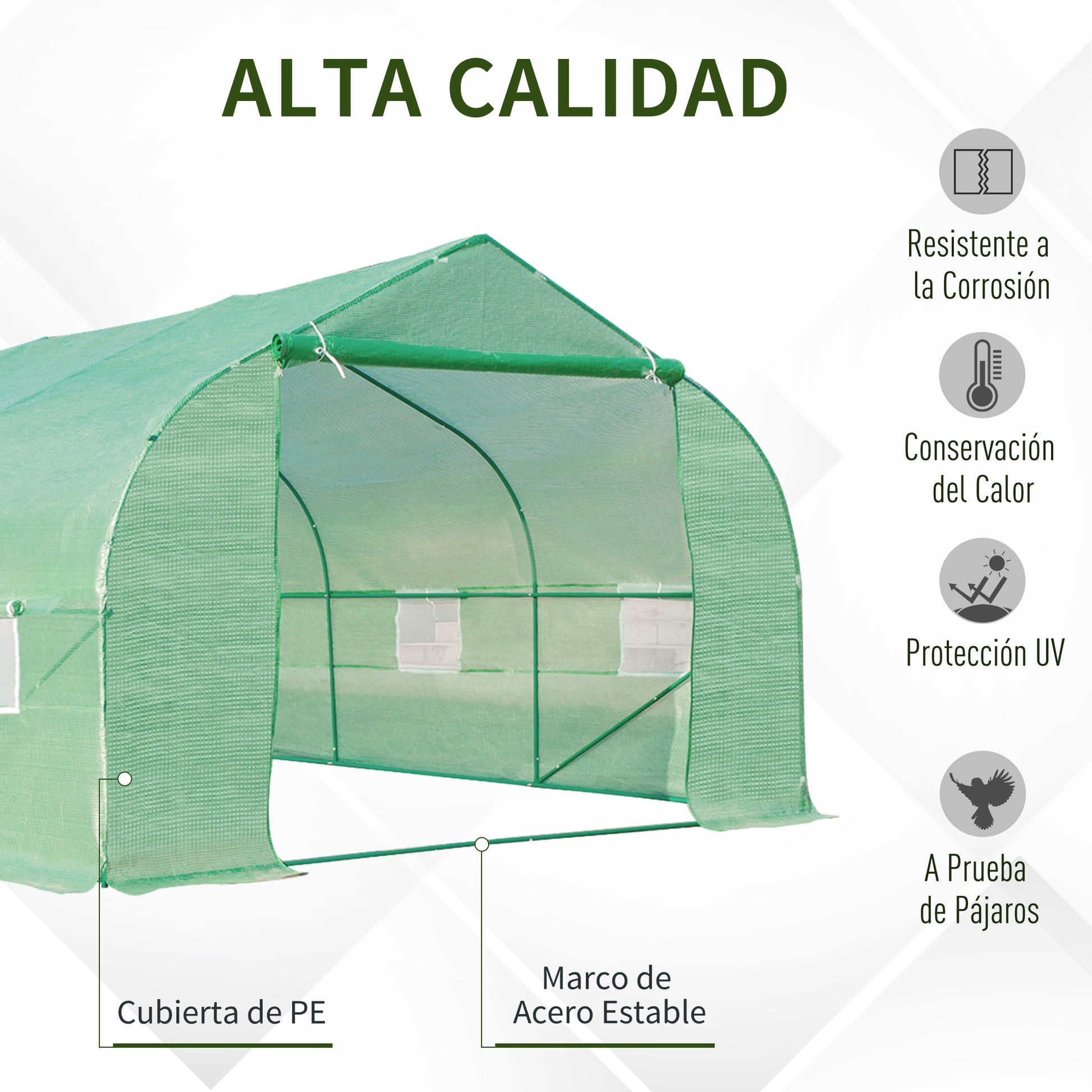 Outsunny Invernadero De Jardín 6x3x2 M Tipo Túnel Para Cultivo Plantas_3
