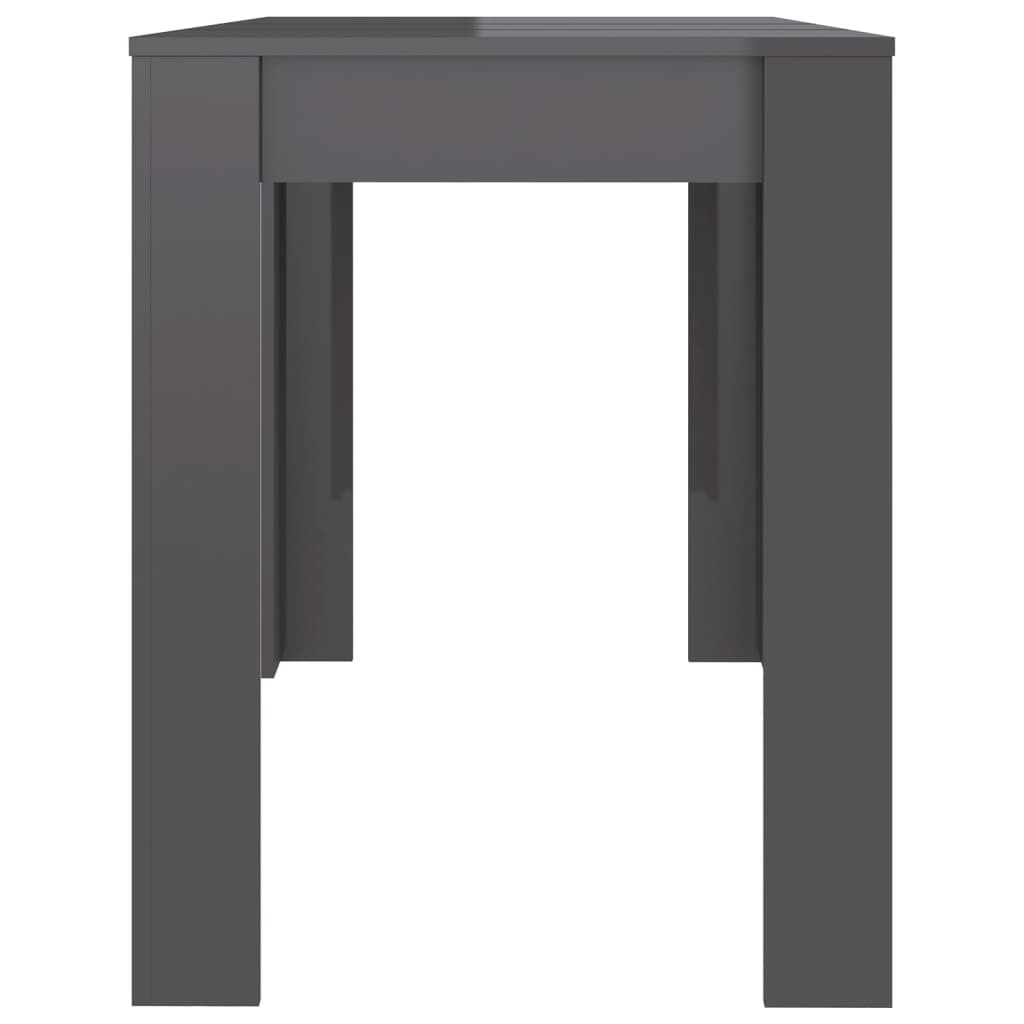 Mesa De Comedor Madera De Ingeniería Gris Brillo 120x60x76 Cm_3