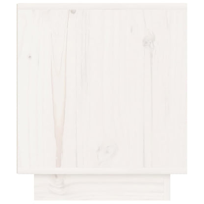 Mesita De Noche De Madera Maciza De Pino Blanco 40x34x40 Cm_4