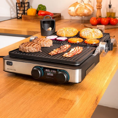 Parrilla Eléctrica Rock’ngrill Dual. 2000w, Control De Temperatura En Cada Plancha, Placa Extraíbles, Revestimiento Antiadherente, Aptas Para Lavava_1
