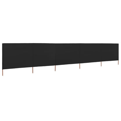 Vidaxl Paravientos De Playa De 5 Paneles Tela Negro 600x160cm_1