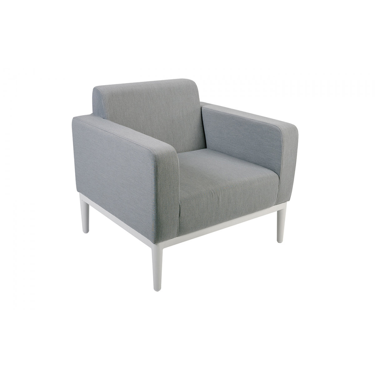 Mobiliario De Jardín Para 4 Personas Viena Tela Hidrófuga Y Aluminio Gris 1 Banco + 2 Sillones + 1 Mesa - Mobiliario De Jardín_2