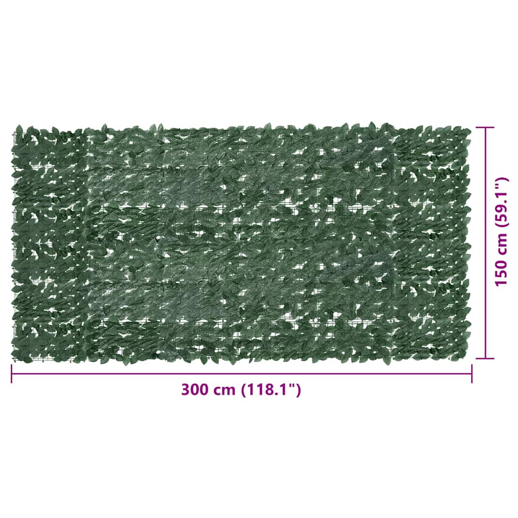 Vidaxl Toldo Para Balcón Con Hojas Verde Oscuro 300x150 Cm_2