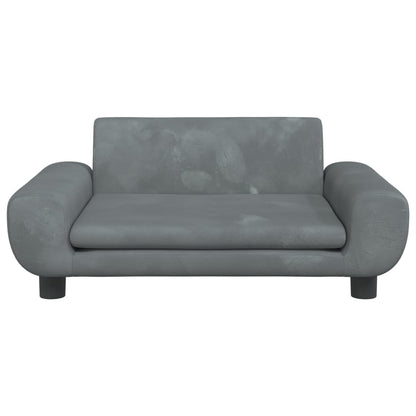 Cama Para Perros De Terciopelo Gris Oscuro 70x45x33 Cm / Vetonek_0