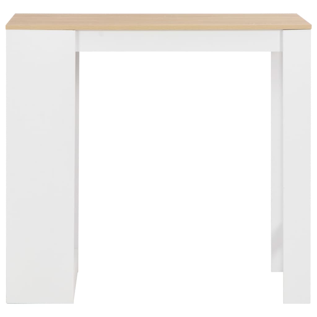 Mesa Alta De Cocina Con Estantería Blanca 110x50x103 Cm_0