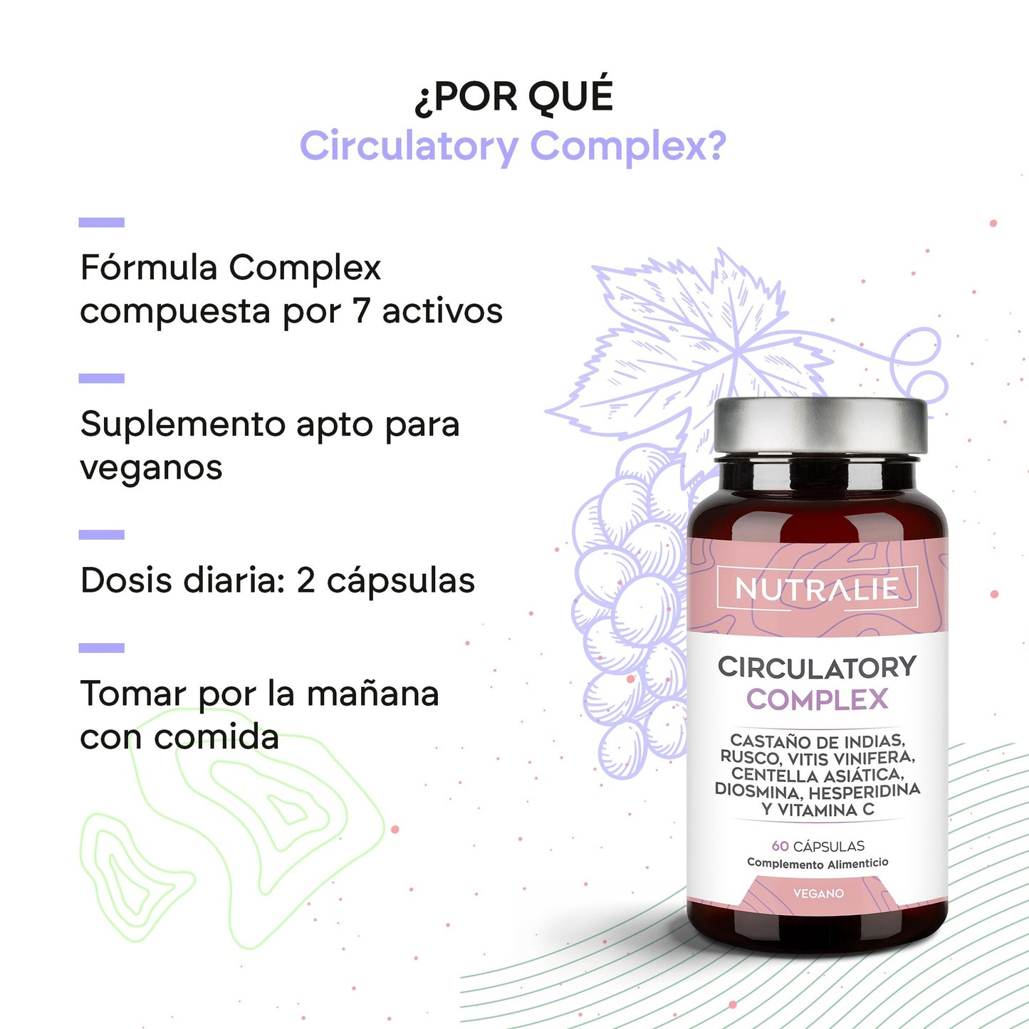 Nutralie Circulatory Complex con Diosmina y Hesperidina 60 cápsulas