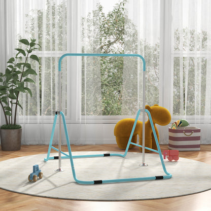Homcom Barra De Gimnasia Artística Plegable Altura Ajustable Azul Celeste_1