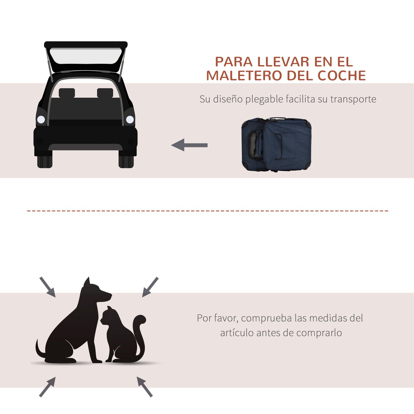 Pawhut Transportín Perro Gato Transpirable Con 3 Puertas Ventana De Malla_5