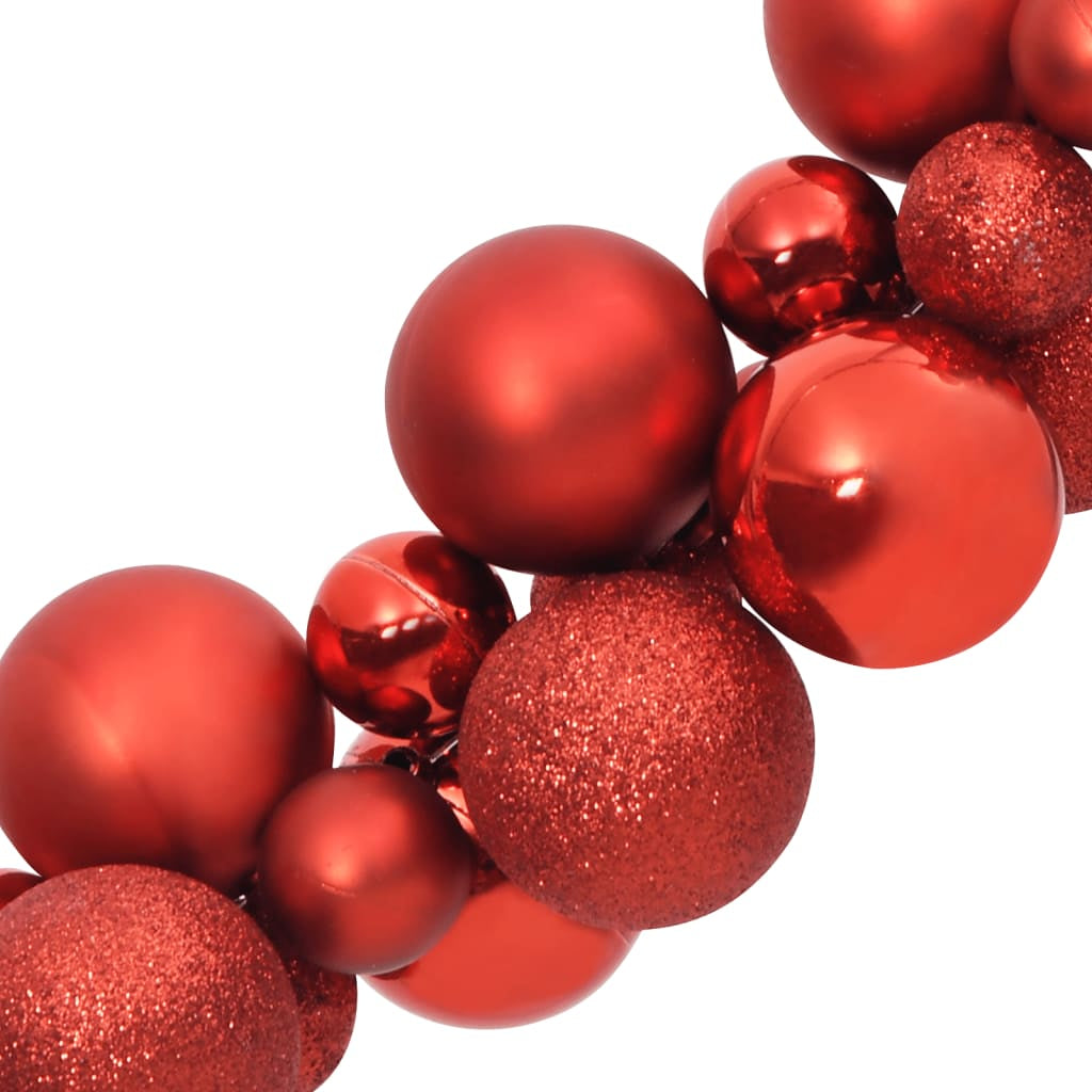 Vidaxl Corona De Bolas De Navidad Poliestireno Rojo 175 Cm_4