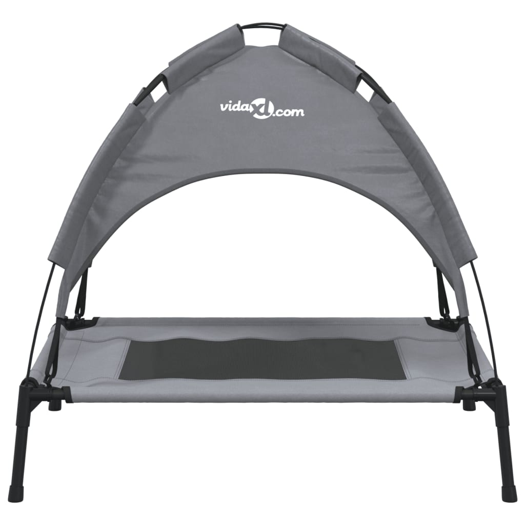 Cama Para Perros Con Dosel Antracita Tela Oxford Y Acero / Vetonek_0