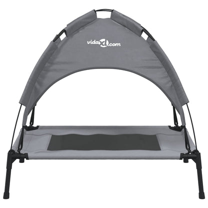 Cama Para Perros Con Dosel Antracita Tela Oxford Y Acero / Vetonek_0