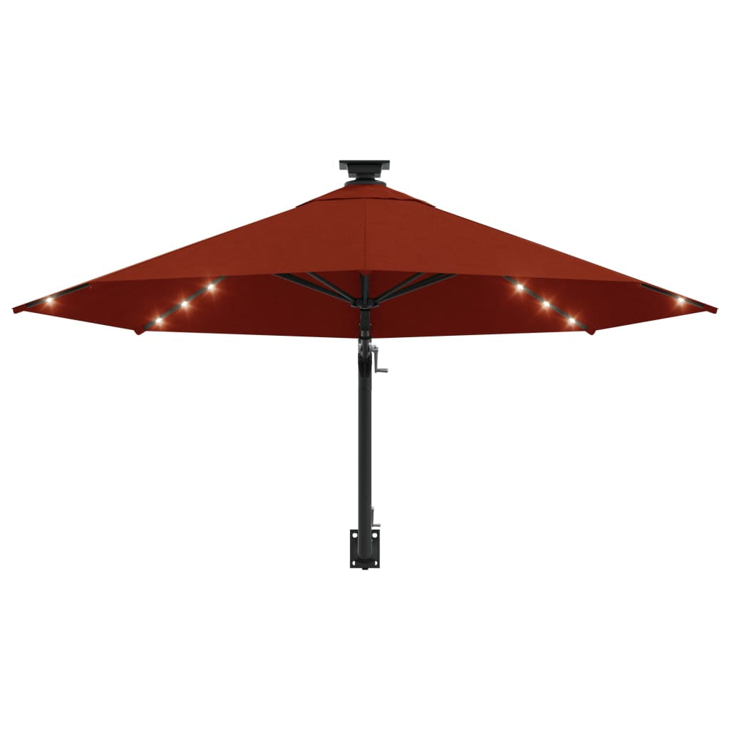 Vidaxl Sombrilla De Jardín De Pared Con Luces Led Terracota 300 Cm_3