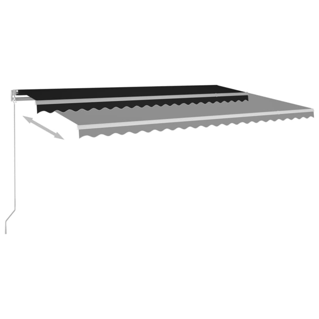 Toldo Retráctil Manual Con Led Gris Antracita 500x350 Cm_2