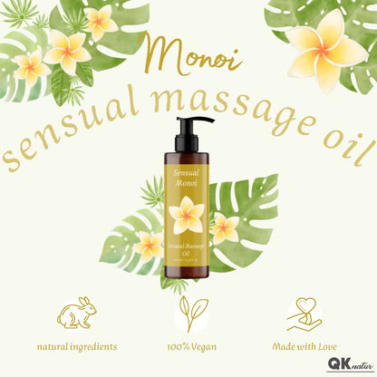 QKnatur - Aceite De Masaje Monoi - 200ml - Bio - Con Ingredientes Naturales. Para Masajes Corporales Relajantes_1