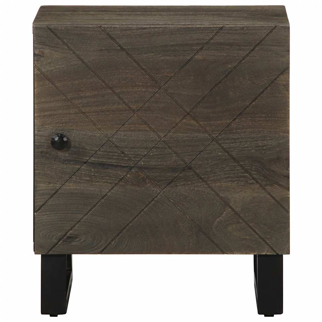 Mesitas De Noche 2 Uds Madera Maciza De Mango Negro 40x33x46 Cm_2