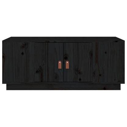 Mesa De Centro De Madera Maciza De Pino Negro 100x50x41 Cm_4