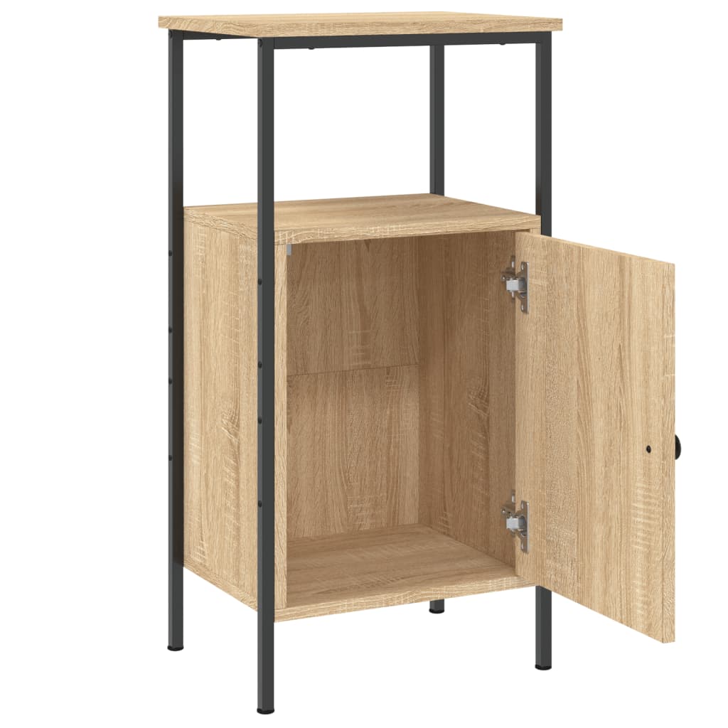 Mesita De Noche Madera De Ingeniería Roble Sonoma 41x31x80 Cm_4