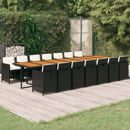 Vidaxl Set Comedor De Jardín Con Cojines 15 Pzas Ratán Sintético Negro_1