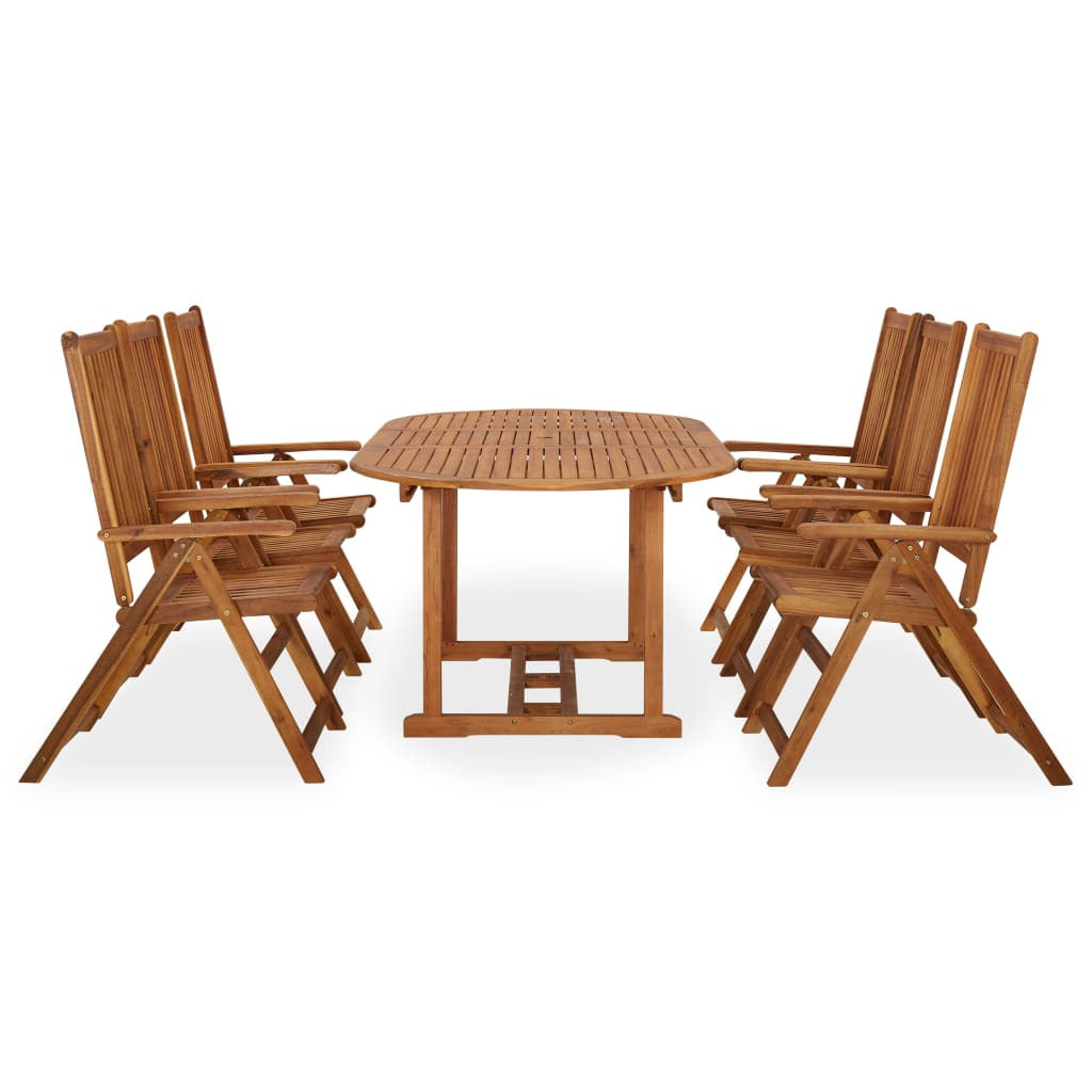 Vidaxl Juego De Comedor De Jardín 7 Pzas Madera Maciza De Acacia_1