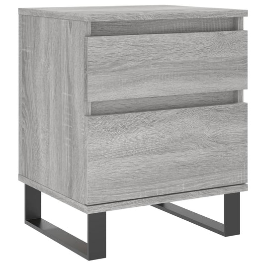 Mesita De Noche Madera De Ingeniería Gris Sonoma 40x35x50 Cm_0