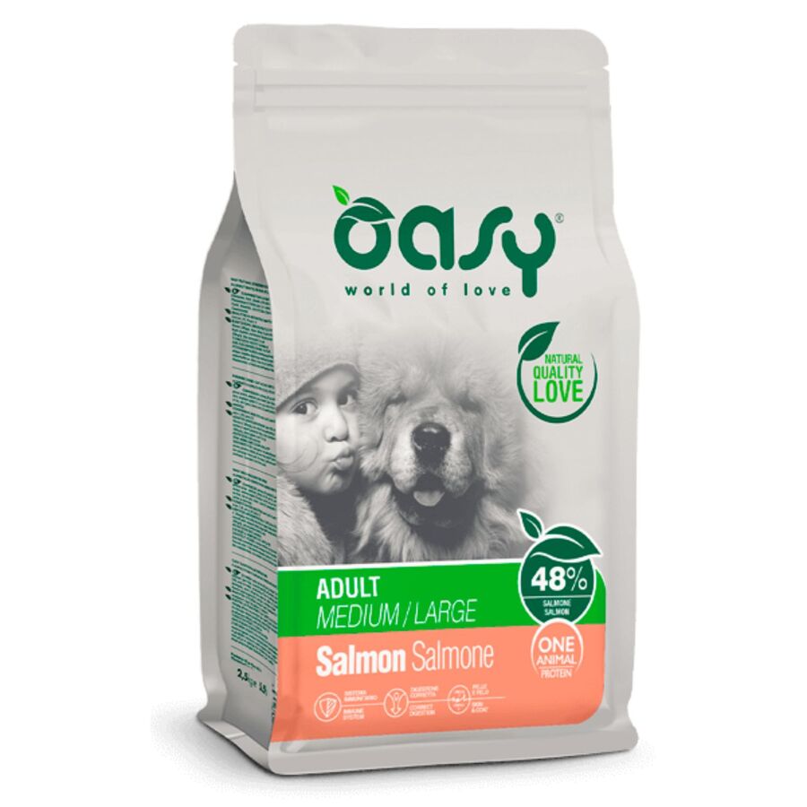 Pienso Oasy One Pro Para Perro Adulto M/l De Salmon 2.5kg_0