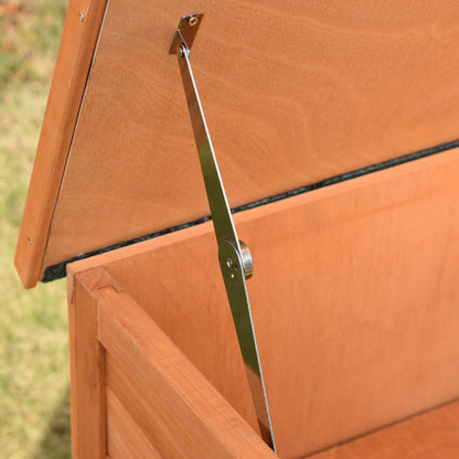 Pawhut Conejera De Exterior Madera 2 Pisos Con Bandeja Extraíble 102x56x85 Cm_3