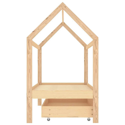 Vidaxl Estructura Cama Infantil Con Cajón Madera Pino Maciza 80x160 Cm_3